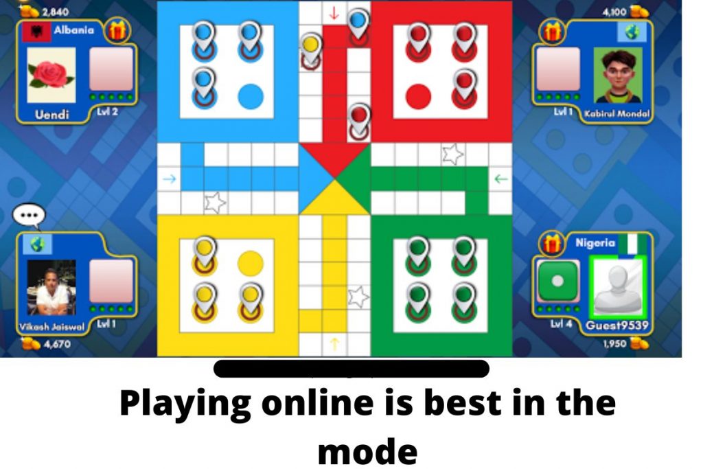 Playing online mode in ludo king